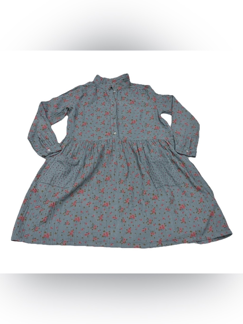 Bonton Paris Floral Dress 10Y Babydoll Gauze 100% Cotton